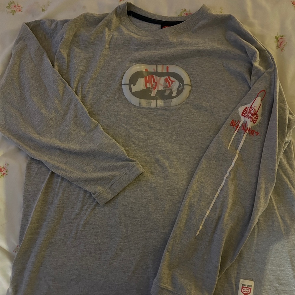 Ecko Unlimited Grey Graffiti Reflective Long Sleeve